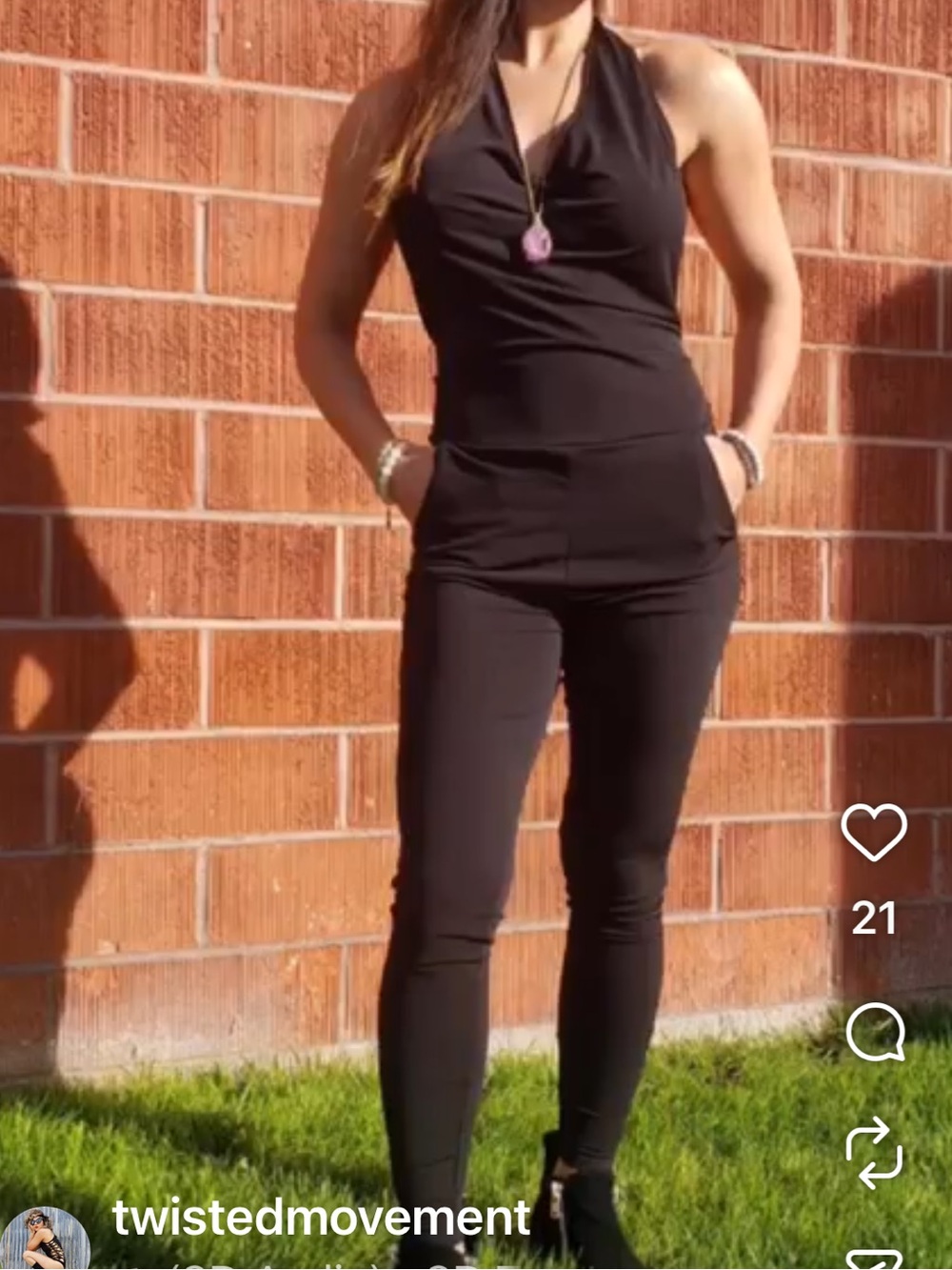 Black Halter Skinny Jumpsuit